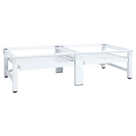 vidaXL Sockel för tvättmaskin med utdragbar hylla vit