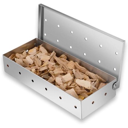 BBQ Rökbox För Rökning: Rostfritt Stål BBQ Grillning Rökig Smak Grillat Kött och Fisk För Gas-, El- Eller Kolgrill