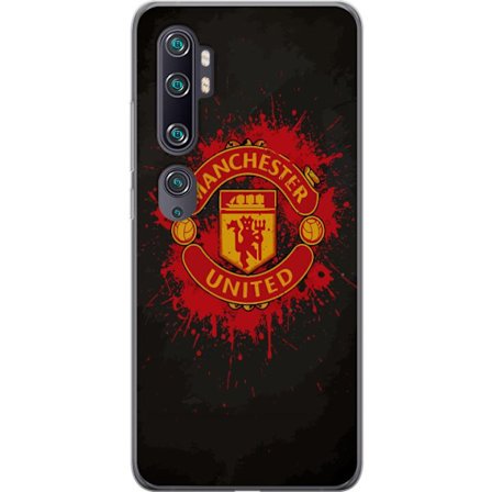 Kompatibelt Mobildeksel til Xiaomi Xiaomi Mi Note 10 Manchester United logo i rød og gul farge med røff sportslig bakgrunn