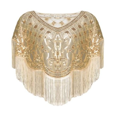 Flapper Sjal Paljettsjal FÄRG 3 FÄRG 3