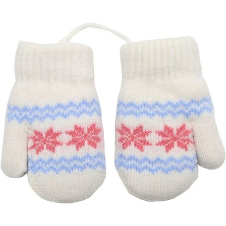 Vinterhandskar för barn Unisex Varma stickade snöflingor vantar med N
