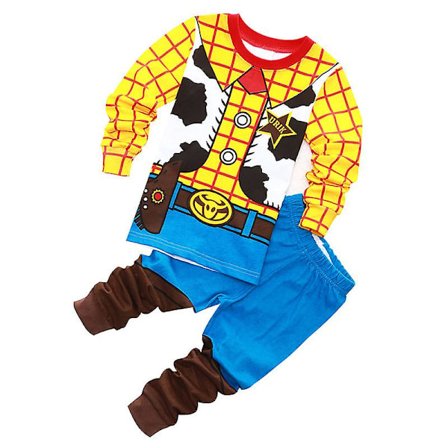 Børns tegneserie Toy Story pyjamasæt Buzz Lightyear Woody Top Bukser Nattøj