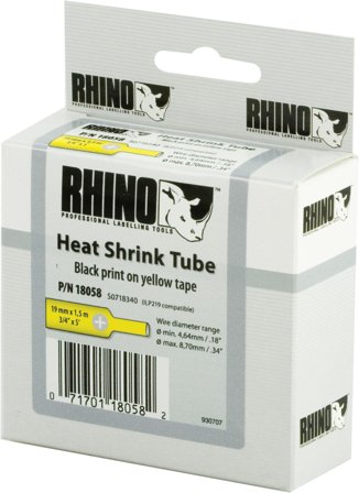 DYMO RHINOPRO 3/4IN YLW HEAT SHRINK TUBES