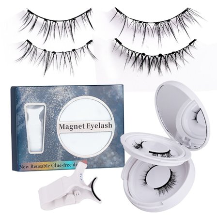 Nye europæiske og amerikanske magnetiske falske øjenvipper, opgraderet positioneringsmagnet øjenvippesæt, tykt øjenvippesæt
