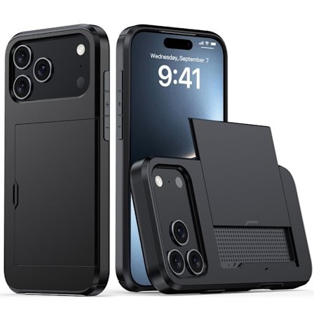 iPhone 17 Pro Hybrid Skal Med Kortfack Svart[BT]