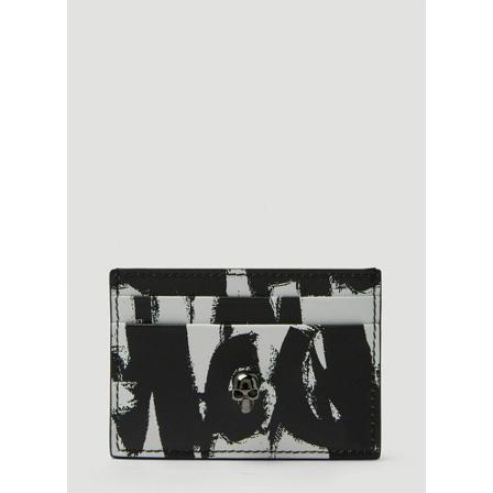 Alexander McQueen, Skull Graffiti Motif Cardholder Czarny, Kobieta, Rozmiar: ONE Size
