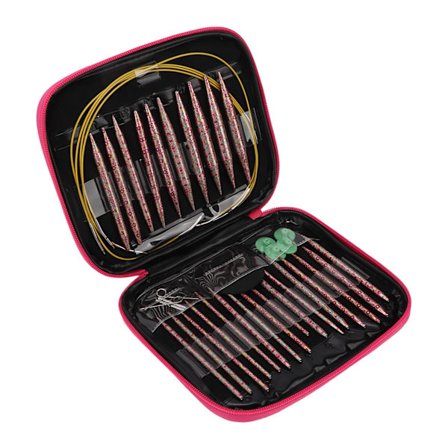 Stickning Stickor Cirkulär Stickning Stickor Set Avtagbar Utbytbara Slinga Tröja Små Blommiga Stickor