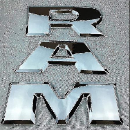 Sopii Dodge Ram -auton takaluukkuun, logotarra, avolava-auto, tarrat Ram 1500 2500 3500, takaluukun suuri autotarra