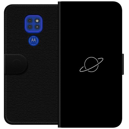 Yhteensopiva Lompakkokotelo Motorola Motorola Moto G9 Play Saturnuksen symboli pimeydessä tyylikäs avaruussuunnittelu planeetoilla tähdillä ja sal