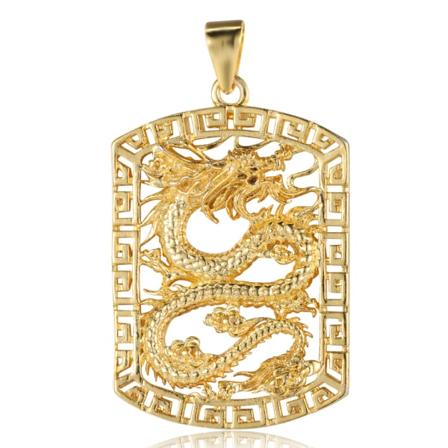 1 st män manlig långformad legeringsplätering Halsband Smyckeshänge utan kedja guld