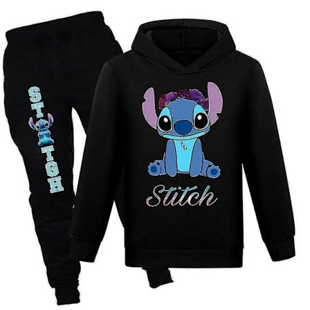 Barn Lilo och Stitch Hoodie Långärmad Träningsdräkt Set Sweatshirt Toppar Byxor Kläder Pojkar Flickor-Perfekt