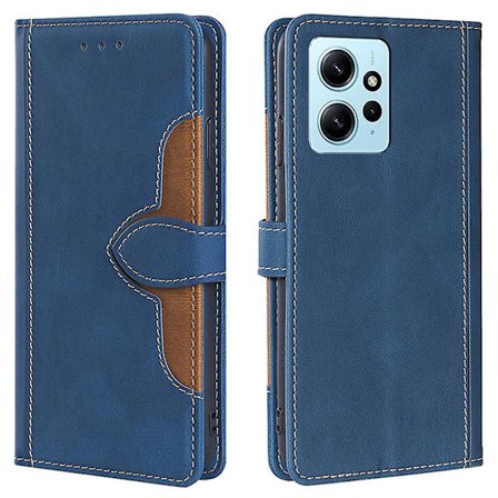 Skin-touch skal för Xiaomi Redmi Note 12 4g stråhatt cover Pu läderställ case