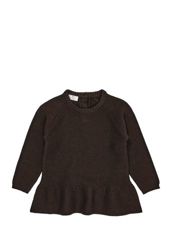 Copenhagen Colors Knitted Pullover W. Frill - Brown - 122