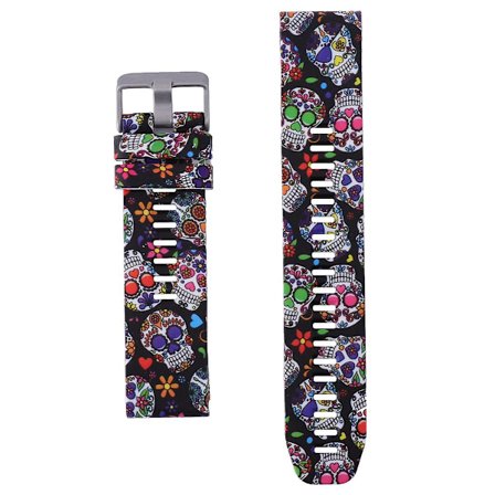 Quick Release watch Silikonarmband kompatibelt för Garmin Fenix 5 Plus / Instinct / Forerunner 935 945 - Colorful Skull