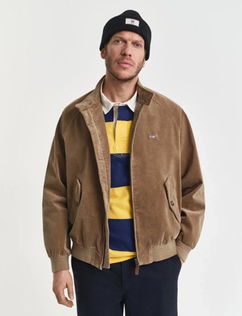 GANT Cord Harrington Jacket - Brown - M