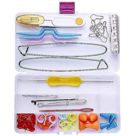 Grunnleggende strikkeverktøy tilbehør med etui Strikkesett