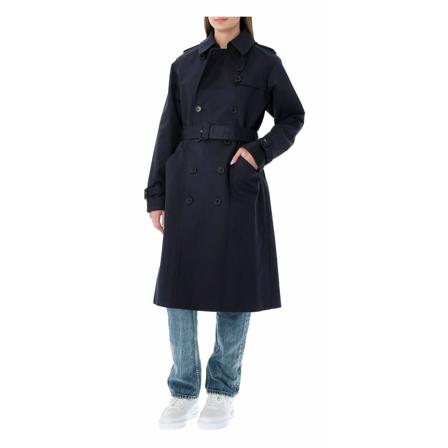 A.p.c. Outerwear F01150Cozba blå, Dam Trenchcoats, Dam, Storlek: S
