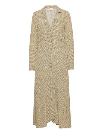 Viemora L/S Ancle Shirt Dress Beige Vila