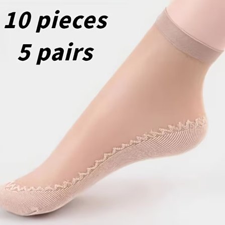 20 par korta damsockor - Svala, andningsbara, fukttransporterande, halkfria