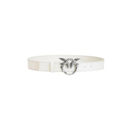 Pinko, Love Berry Simply H3 Belt Vitello Seta Biały, Kobieta, Rozmiar: L