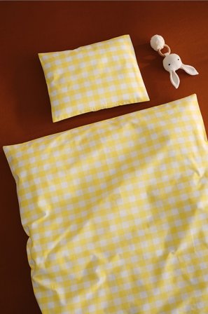 Jotex - Mini Sengesett 70x80 Cm Sitrongul/naturhvit - LAUREN - Kjøp Sengesett til barn hos Jotex