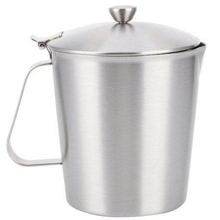 Kahvi Latte -kuppi Paksu 304 ruostumaton teräs Mitta-astia Maitovaahdotin kannu kansi 1000ml kannen kanssa
