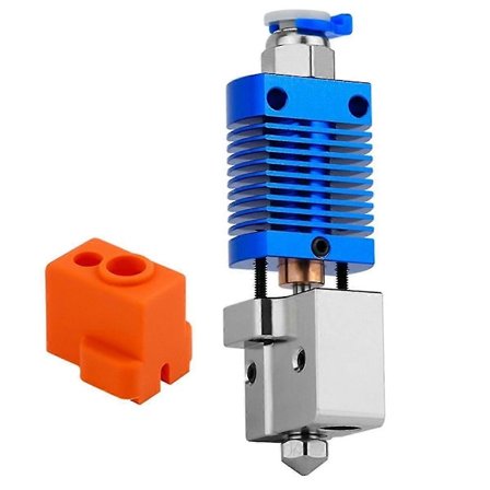 Hotend-sett for Ender5/ender3/v2/cr10 med oppvarmingsblokk, bi-metall hals, 500 kobberbelagt for Volcano-dyse 3D-printerdel, a