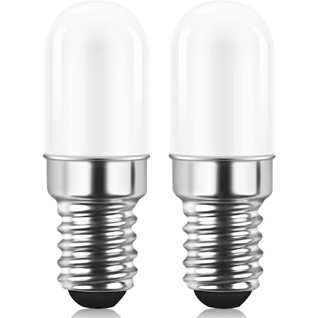 2 kpl E14 LED-lamppusarja jääkaappiin, 1,5 W vastaa 15 W, lämmin valkoinen