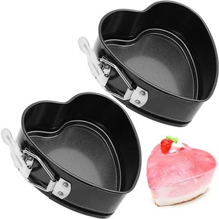 2-osainen pyöreä kakkuvuoka, jossa tarttumaton pinnoite, sydämenmuotoinen kakku