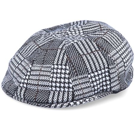 Kangol - Svart flatcap Keps - Pattern Flexfit Black/White Flat Cap @ Hatstore