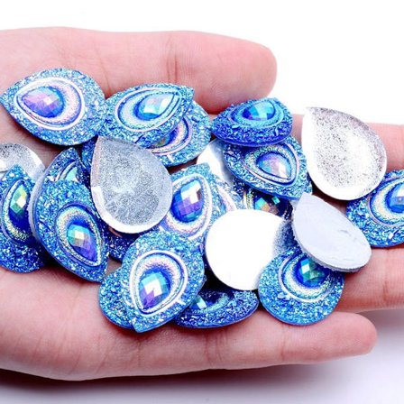 20g 18*25mm Glitter vesipisara tekojalokivi litteä aplikaatio