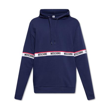 Moschino Hoodie With Logo Blå, Herre