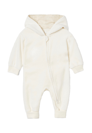 RIKIKI Onesie i velour med björndetaljer CISCO Bodies & set Vit 50