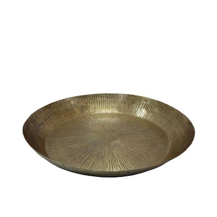 Koristeellinen kultainen alumiinitarjotin, 46x46x7 cm