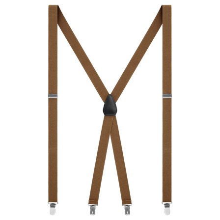Vexel | Bretele înguste maro cu clipsuri, încrucișate la spate pentru bărbați - Bretele cu clips