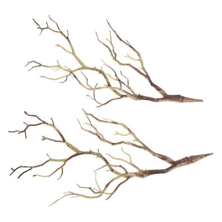 Kunstige gevir tørrede trægrene, 2 stk. plastik Manzanita grene kunst heksegevir gren plante kviste stængler blomsterarrangement til hall[HK]