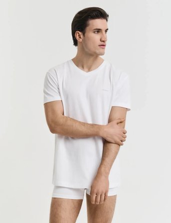 GANT V-Neck T-Shirt 2-Pack - White - XXXL