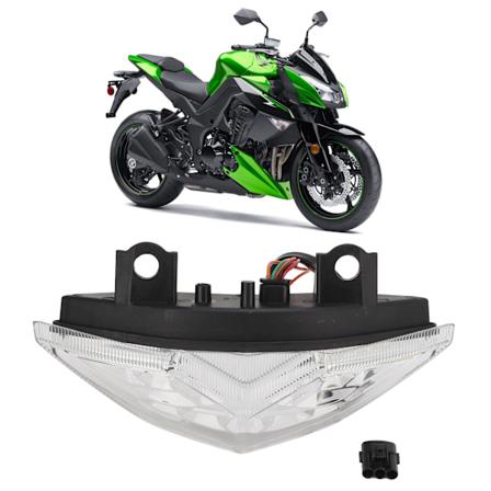 Motorcykel LED Baglygte IP67 Vandtæt Høj Lysstyrke Blinklyslys Udskiftning til Z1000 2010‐2013 Transparent