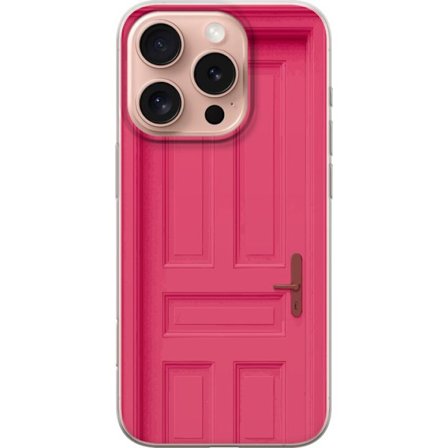 Kompatibelt Mobilskal till Apple Apple iPhone 16 Pro Rosa dörr illustration minimalistiskt rosa dörrmotiv perfekt för design inredning estetiska oc