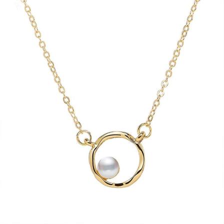 Snygg geometrisk cirkelhalsband med pärlor i japansk-koreansk stil - perfekt present