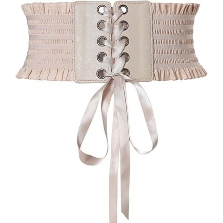 Naisten leveä vyö (aprikoosin värinen) mekon koristeluun, joustava korsetti