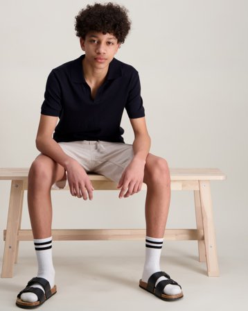 RYVLS Relaxed Knitted Piqué Blå Tröjor Kille - Kids Brand Store