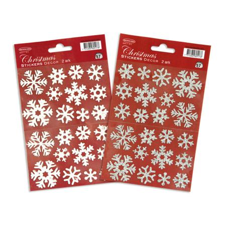 No1 2-pack Julstickers Snöstjärna I Silverglitter Silverkrom