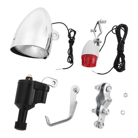 Cykel Lampa Cykel Motoriserad Cykel Friktion Dynamo Generator Fram Bak Lampa 6V 3W Cykel Tillbehör