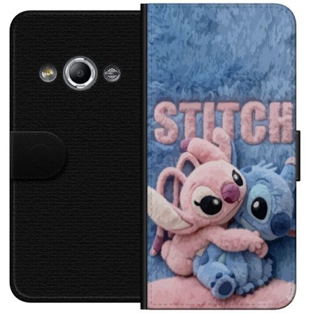 Kompatibelt Lommeboketui til Samsung Galaxy Xcover 3 Søte fluffige Stitch og Angel koser seg på en myk, pelsete overflate med pastellfarger som skap