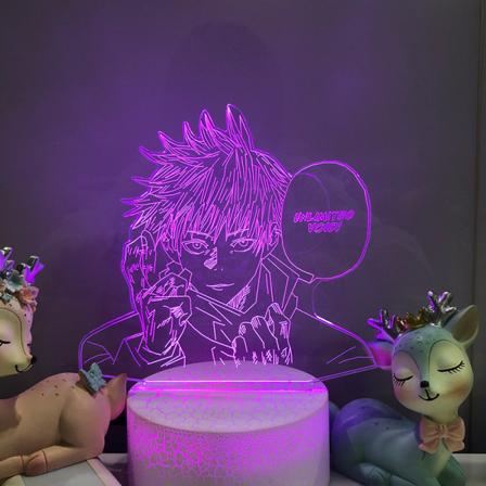 JUSTUP 3D Anime Illusion Lamp Fjärrkontroll 3D LED Nattlampa för Barn Sovrum Dekorativ Lampa --- Crack Seat