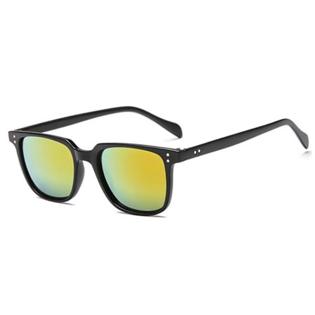 Neliömusta aurinkolasit keltainen peililasi