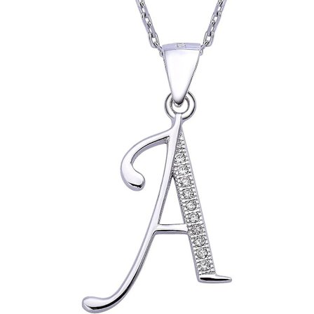 Halskæde med vedhæng med initialer, halskæde med mit navn, gør-det-selv-navne med bogstaver! - Gaveidé til dine venner - 925 Sterlingsølv og Zirkonia