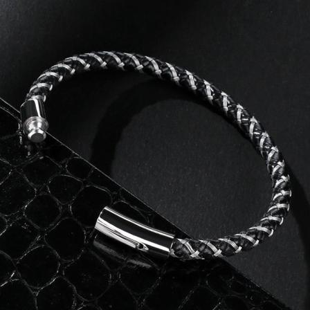 Noorzai S - Strass Stenar Magnetiskt Armband Rostfritt Stål Män Silver One Size