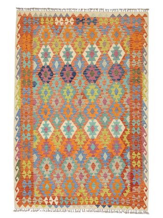 Kilim Afghan Old Style Rug 201X293 Wool